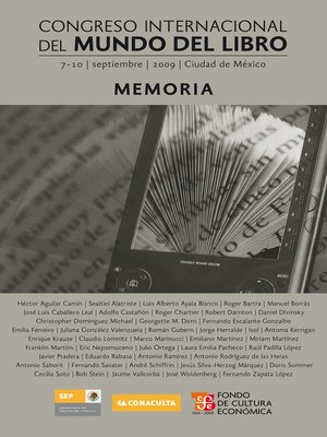 cover image of Congreso Internacional del Mundo del Libro (7-10 de sept. de 2009-Cd. de México)